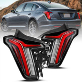 VehicleAid Taillights For 2020-2022 Cadillac CT5 Black And Red Lens